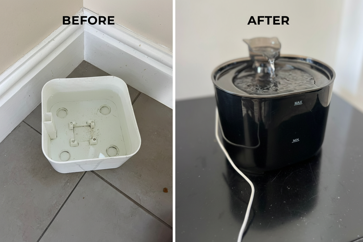 Before & After Pet Water Fountain